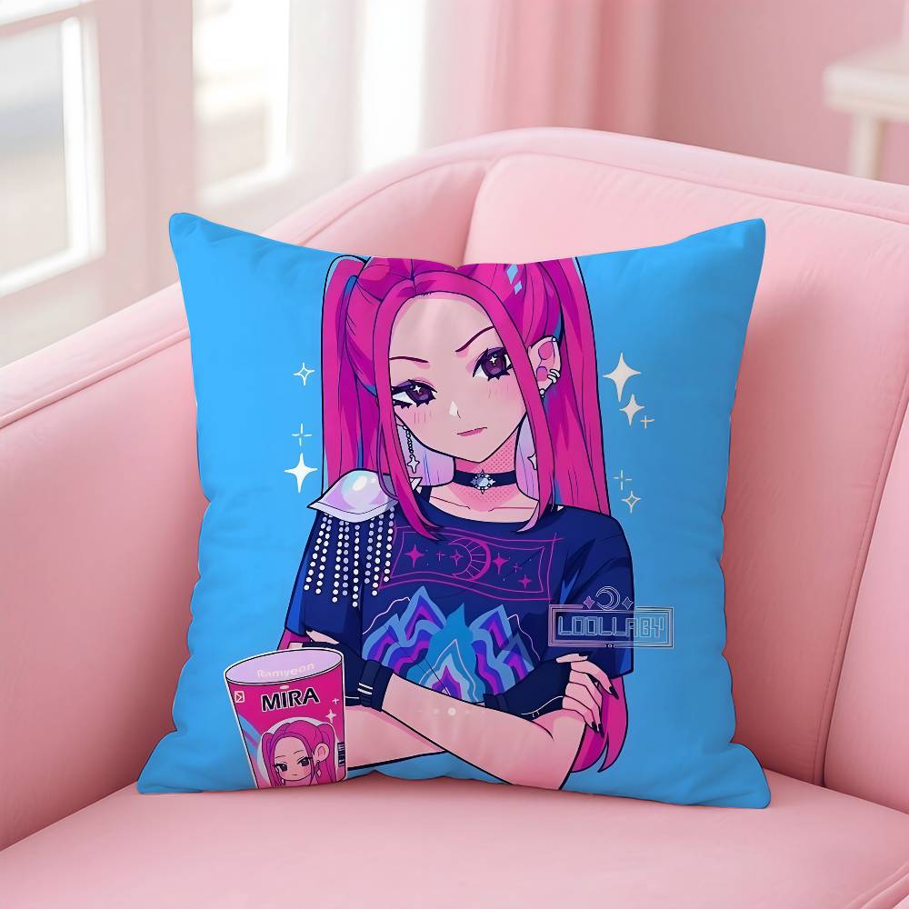 KPopS D-Dämonenjäger Kissenbezug Muster Bedruckter Kissenbezug für Wohnzimmer Sofa Kissenbezug & Schlafzimmerdeko