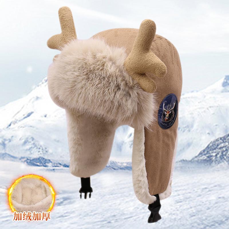 Winter Lei Feng Hat for Men and Women, Autumn and Winter, Fleece-lined, Warm, Cycling, Earflap Hat, Outdoor, Hiking, Skiing, Train Head Hat