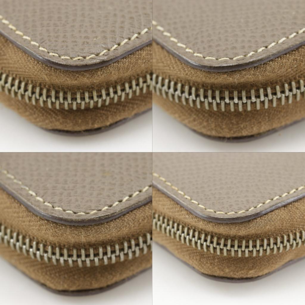 HERMES Silky Daily GM Notebook cover Etope Gray / pink Epsom Women Used