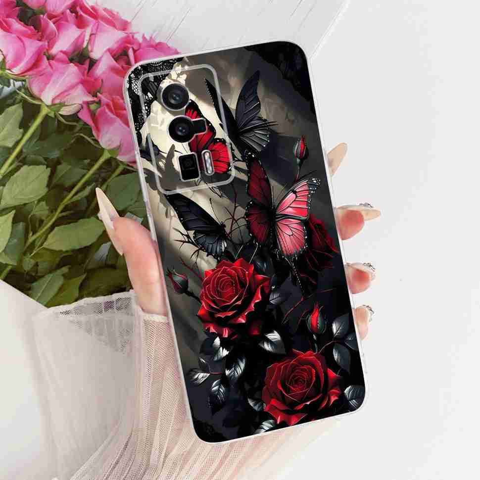 Für Redmi K60 k 60 5G Hülle Einfaches Cartoon-Design Silikon TPU Rückabdeckung Für Redmi K60 Pro 5G 22127RK46C Handy-Schutzhüllen
