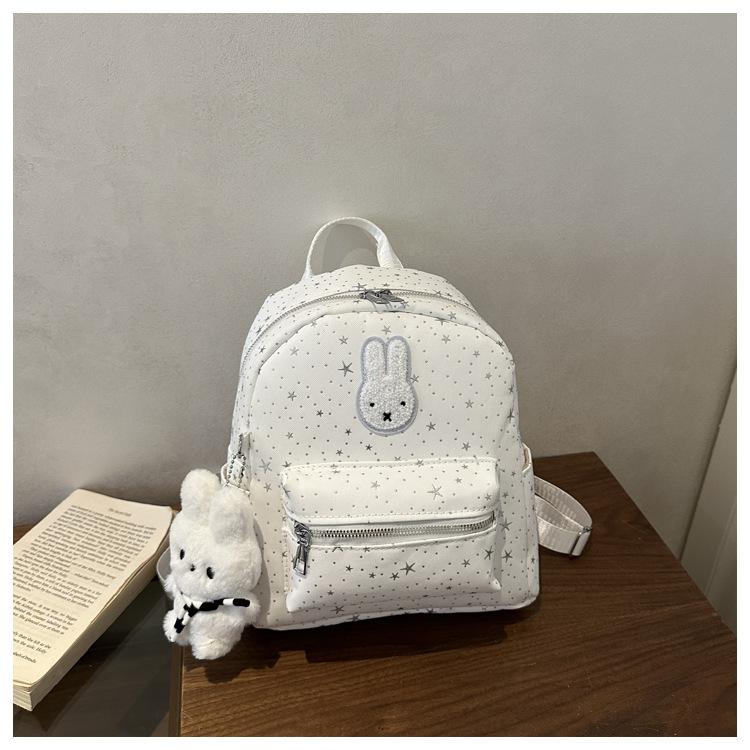 Schoolbag Korean Polka Dot Rabbit Star Contrasting Color Backpack Student Large Capacity Class Schoolbag Cute High Value Backpack Female