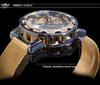 Forsining Winner Retro Manual Skeleton Watch Diamond Carving Flower Craft Men Gold Classic Roman Numerals