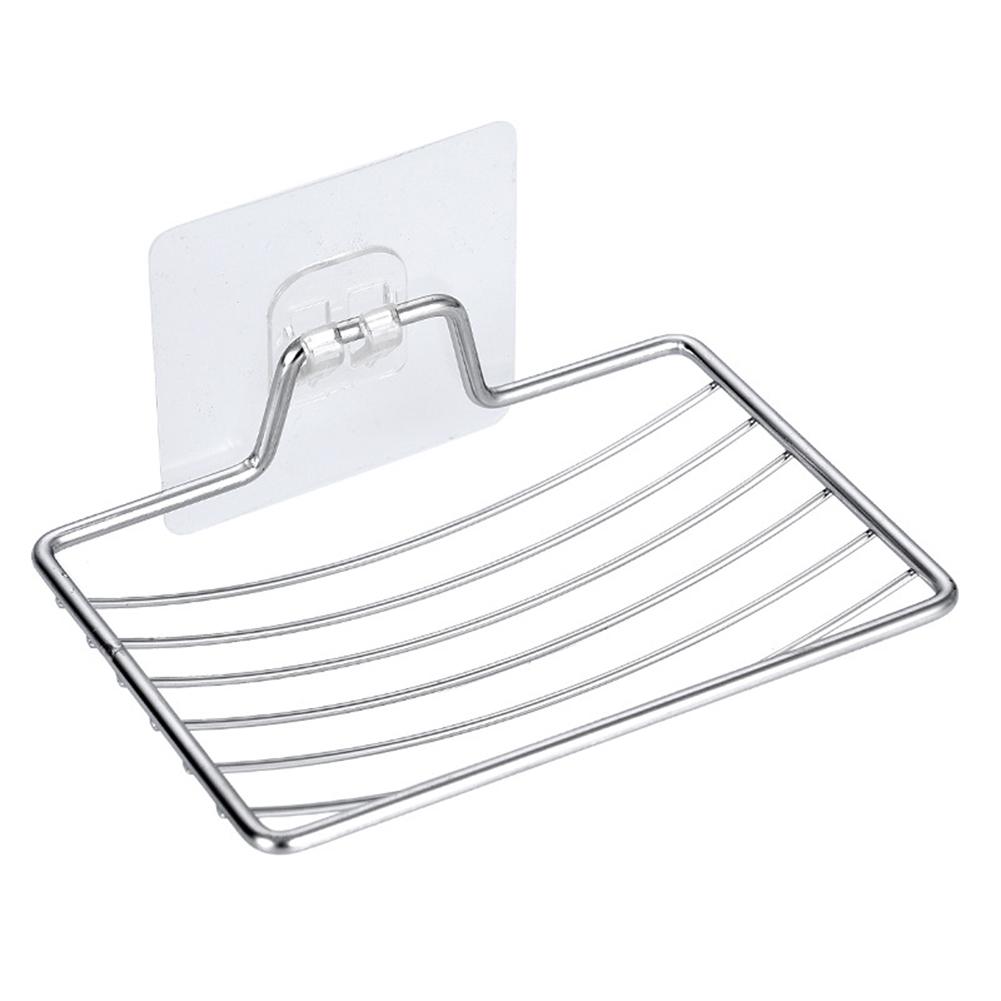 Soap Holder Wall-Mounted Stainless Steel Soap Dish Bathroom Toilet Organized  Storage Rack Draining Soap Dish Household Supplies