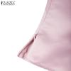 ZANZEA Women Casual Square Collar Summer Short Sleeve Blouse