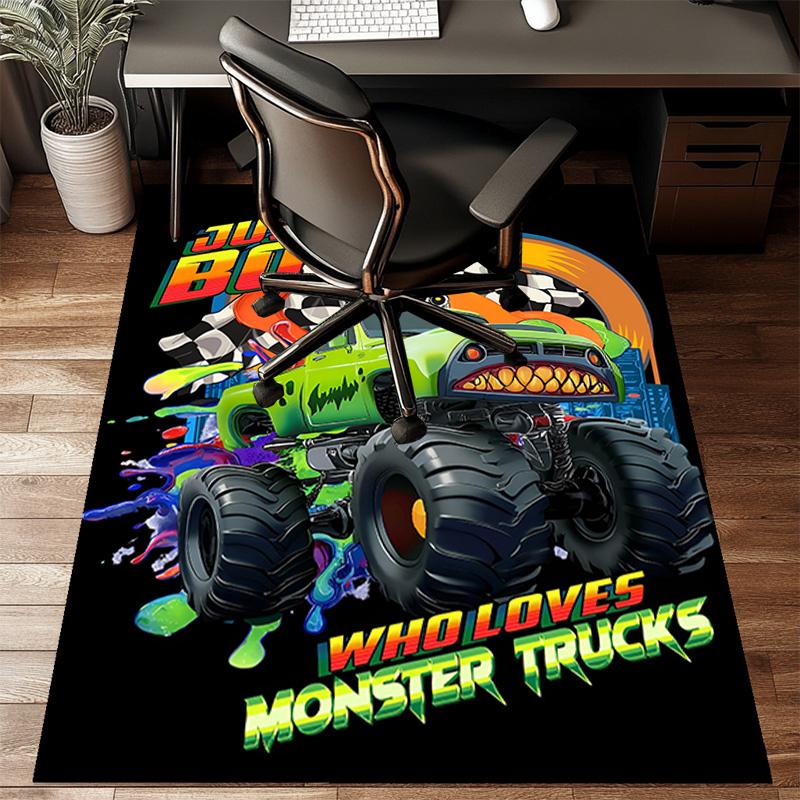 Mon-ster Truck Adventure Floor Mat for Living Room, Game Rooms, Office, Bedroom, Office Floor Mat Playful Design, Christmas fan gifts