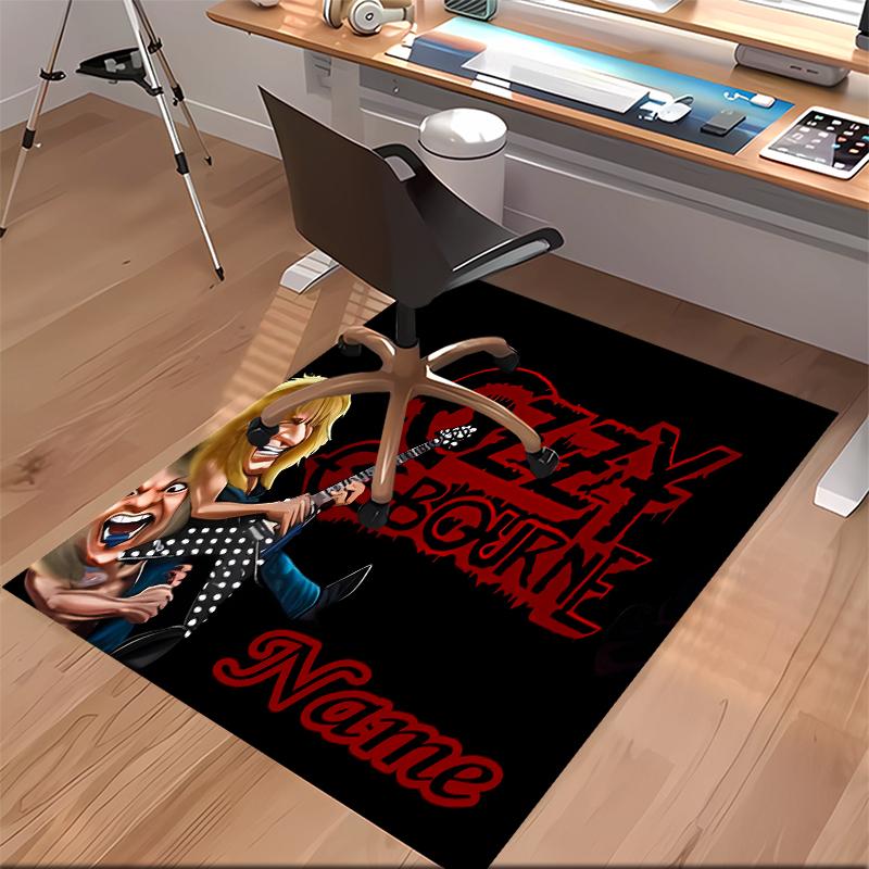 Custom Personalization Rock Ozzy Osbourne Print Area Rug - Soft, Washable Non-Slip Indoor Mat,Living Room,Home&Office Decorative Rug