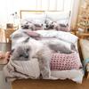 3D Pet Cat Bedding Set Cute Animal Duvet Cover 2/3 Piece Set Soft Zipper AU180 * 210 Full Size Luxury Comfortable Home Textile