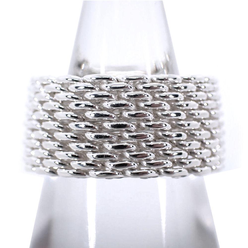 

[Pre-owned] TIFFANY 925 Heart Somerset Mesh Ring / Size 11 / j6-3