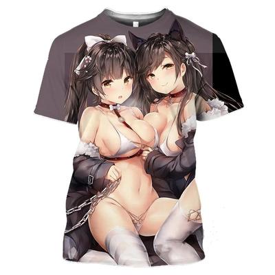 Azur Lane T-shirt Anime Gioco Beach Ragazze sexy 3D stampato Streetwear Uomo Donna O-Collo T-shirt oversize Harajuku Bambini Magliette Top