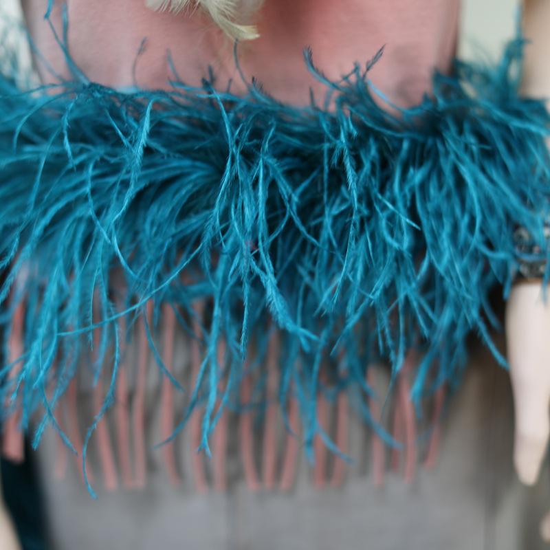 5 Layers Ostrich Top Encryption Thickened Feather Fleece Strip Catwalk Show Costume Decorative Ostrich Feather Strip