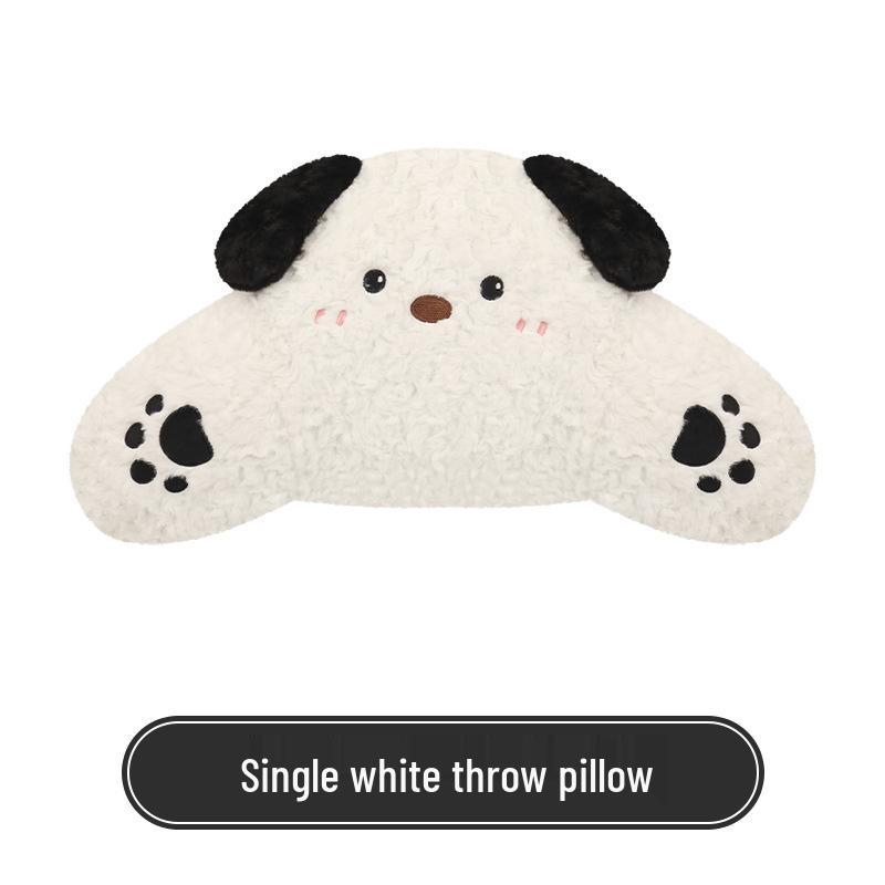 Universal Shy Cat Plush Winter Car Seat Cushion - Non-Shedding, Cartoon Design for Five Seats