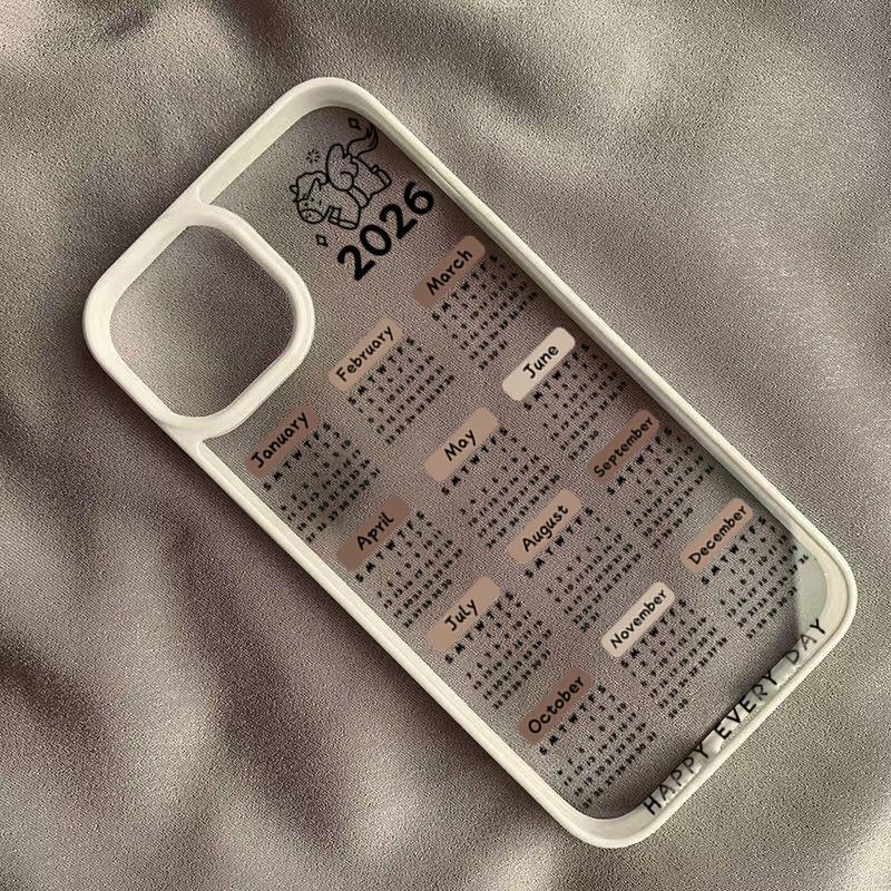 Phone Case for Samsung Galaxy A56 A55 A54 S21 S23 S24 S25 Ultra A06 A16 A15 A35 A34 5G S25 FE 2026 New Year Calendar Print Cover