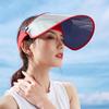 Women's Empty Top Wide Brimmed Colored Lens Sun Visors Hat for Summer Beach and Outdoor Activities