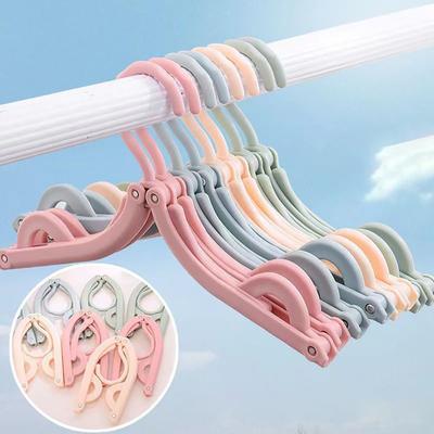 5PCS Folding Clothes Hanger Strong Durable Plastic Portable Drying Rack Space Saving Hanger for Travel Bathroom Hotel