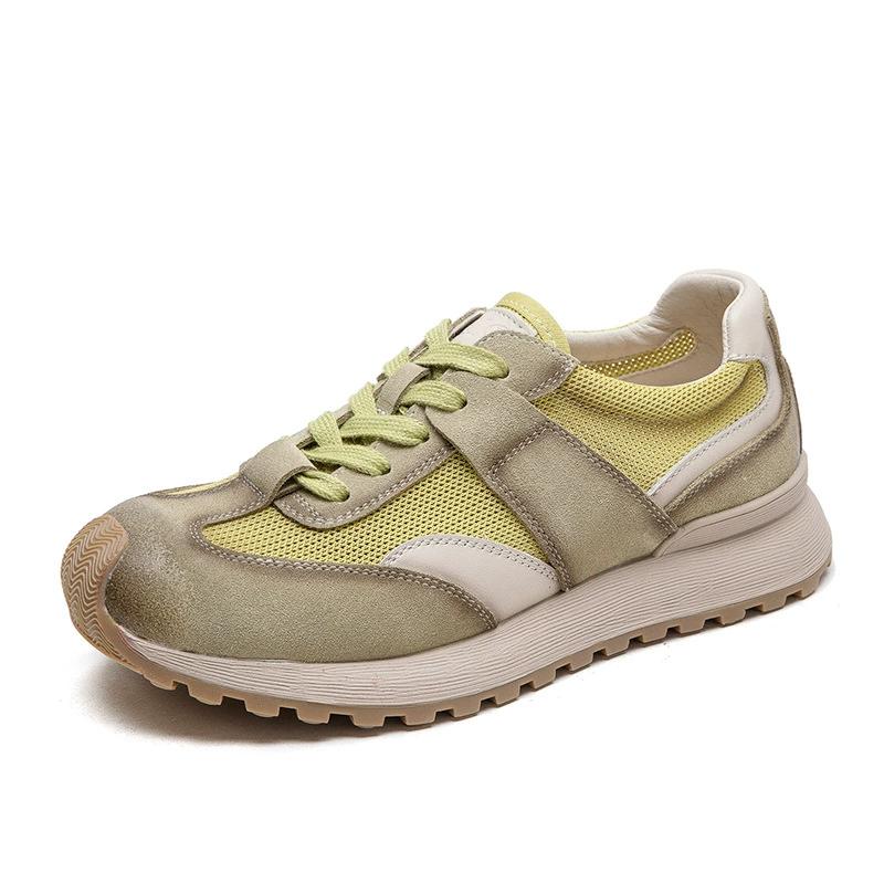 Fashion GKTINOO Women's Sneakers 2025 New Genuine Leather Ladies Breathable Training Shoes Casual Summer Flat Shoes Women