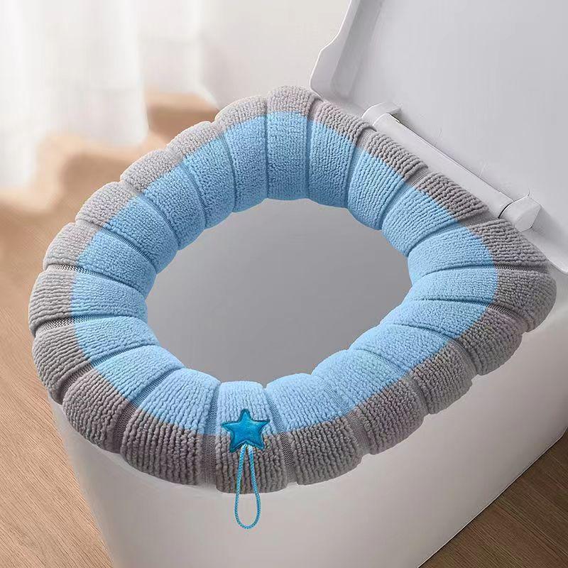 Universal Plush Velvet Winter Toilet Seat Cover & Cushion Ring