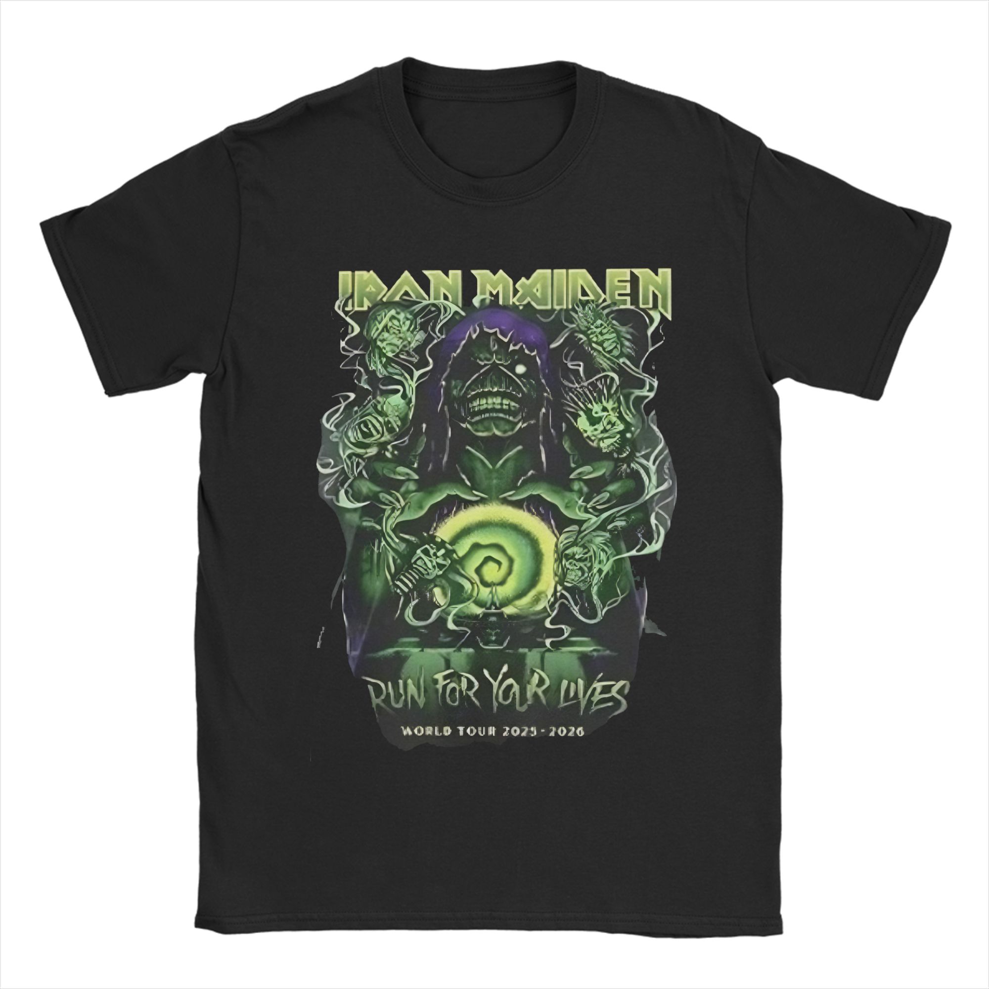

Summer Irones Maidenes 2026 Run for Your Lives World Tour T Shirt for Men Women 100% Cotton Tee Shirt Short Sleeve Clothes L