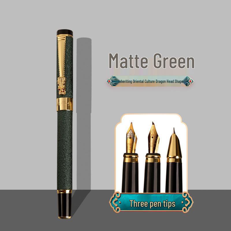 

Yongsheng Longtou Fountain Pen Gift Set: Art Metal Pen for Students, Business, Office & Signature, Custom Engraving Available 0.38mm Hidden Nib