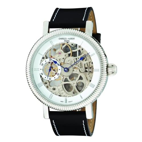 

Charles Hubert Mechanical Hand-Wound Skeleton Watch 3737-W Men s Black