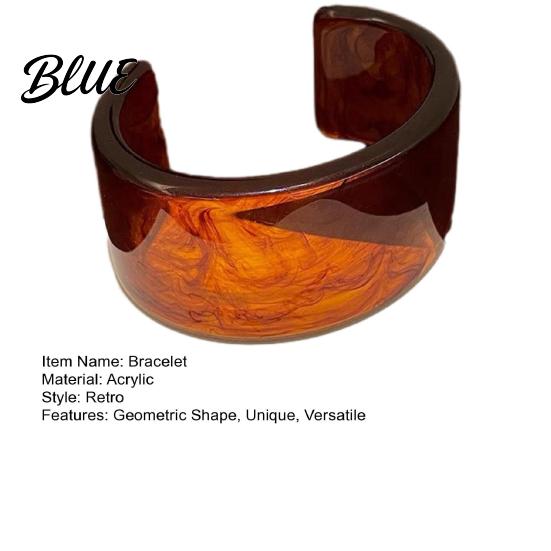 Vintage Bracelet Acrylic Retro Style Irregular Geometric Design Unique Women