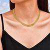 Stainless Steel Plated 18K Gold All-Light Mesh Necklace 3Mm8Mm Wide, Jewelry Nc-2363