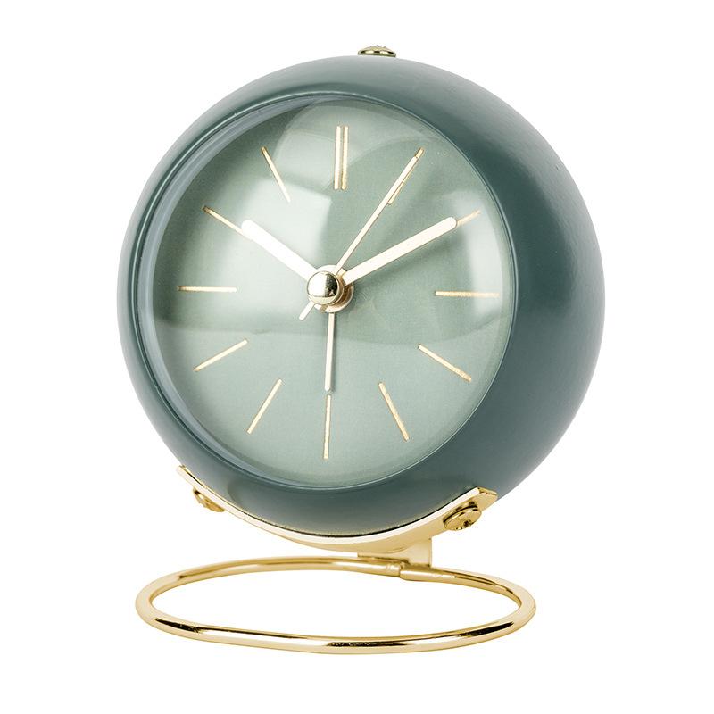 European Metal Alarm Clock Simple Creative Clock Mute Electronic Clock Living Room Bedroom Seat Clock