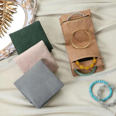 Bolsa de Armazenamento de Joias Anéis Brincos Pulseira Colar Bolsa de Armazenamento Dobrável Fechamento com Zíper Organizador de Joias para Viagem