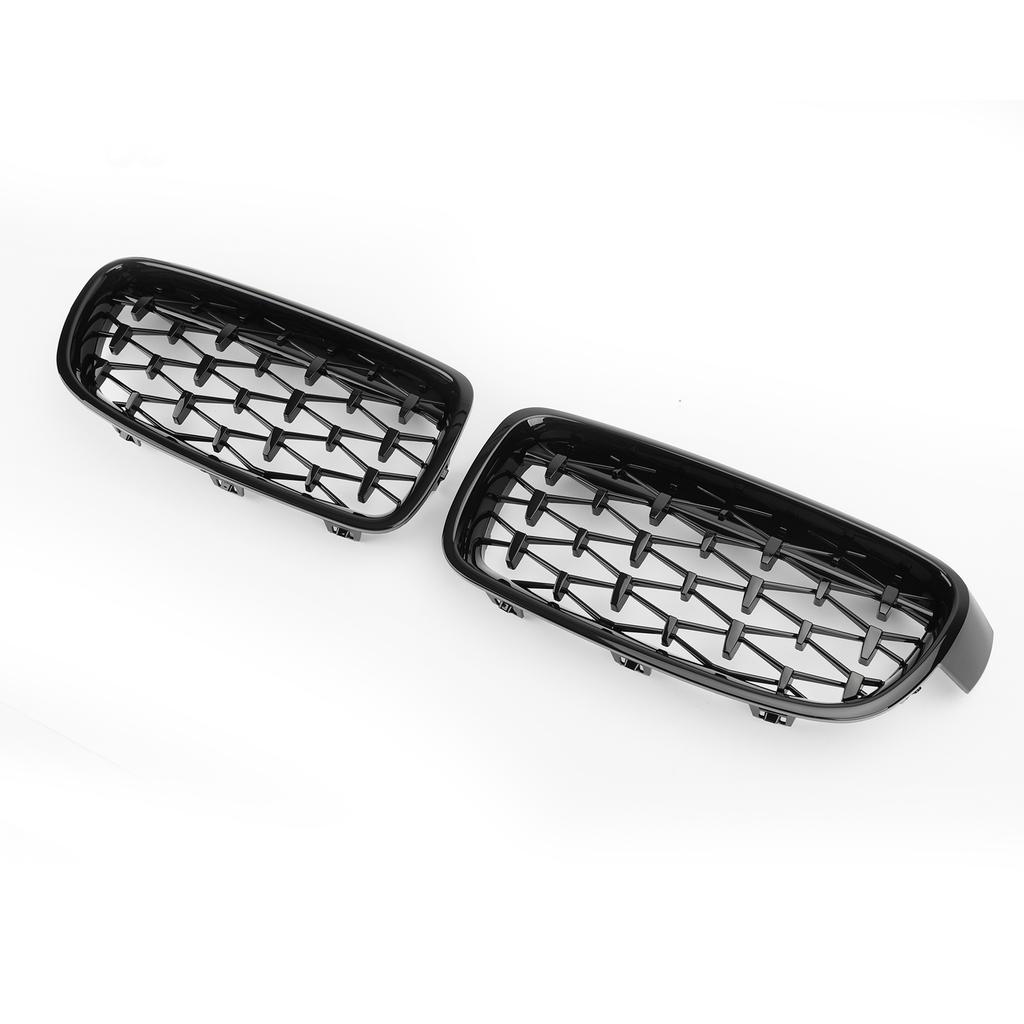 Gloss Black Diamond Front Kidney Grille Grills for BMW F30 328i 335i 2012-2016