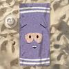 Lustiges Lila Cartoon-Gesicht Strandtuch Flachdruck Rote Augen Badetuch für Reise Poolparty Mikrofaser Dusche Geschenk