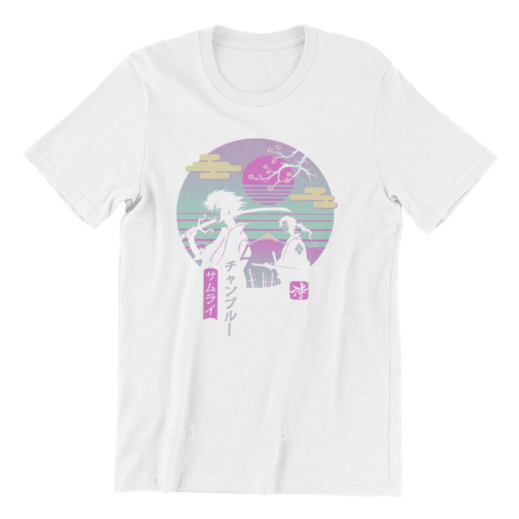 Men's T-shirt Samurai Chillhop Custom Black Men Cotton Tshirt Tees Tops Harajuku Streetwear
