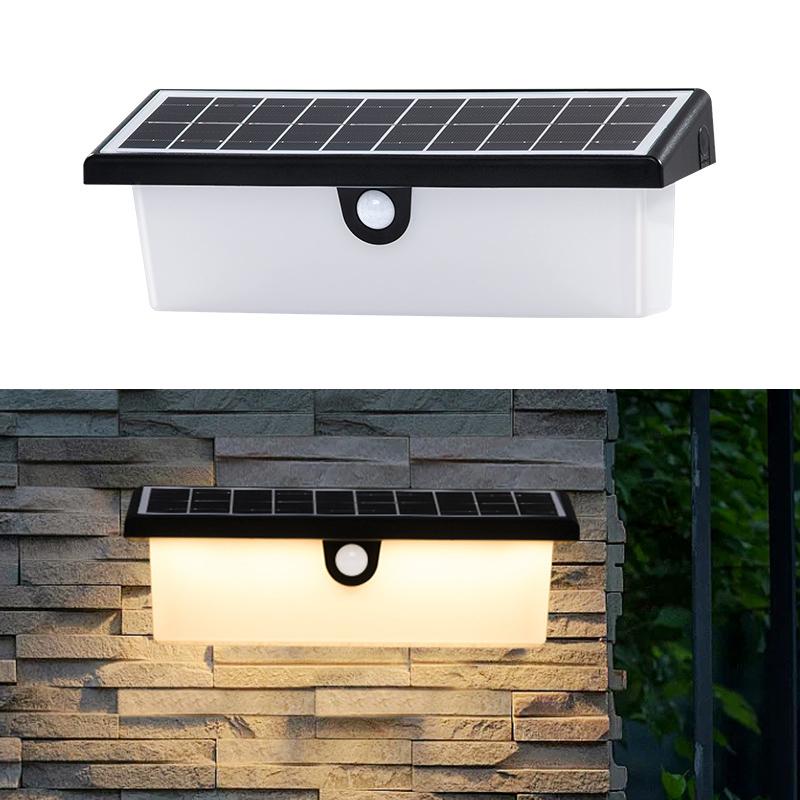 

YH0617-PIR Outdoor Solar Power Light Sensing Wall Lamp PIR Induction Waterproof Garden Yard Light Warm Light