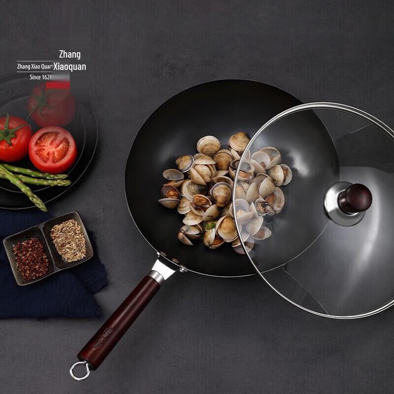 Zhang Xiao Quan 32cm Fine Iron Wok with Lid