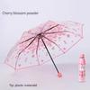 1 pièce Parapluie Transparent à 8 Baleines Parapluie Transparent Pliant Automatique Parapluie Transparent Trois Plis Entièrement Automatique