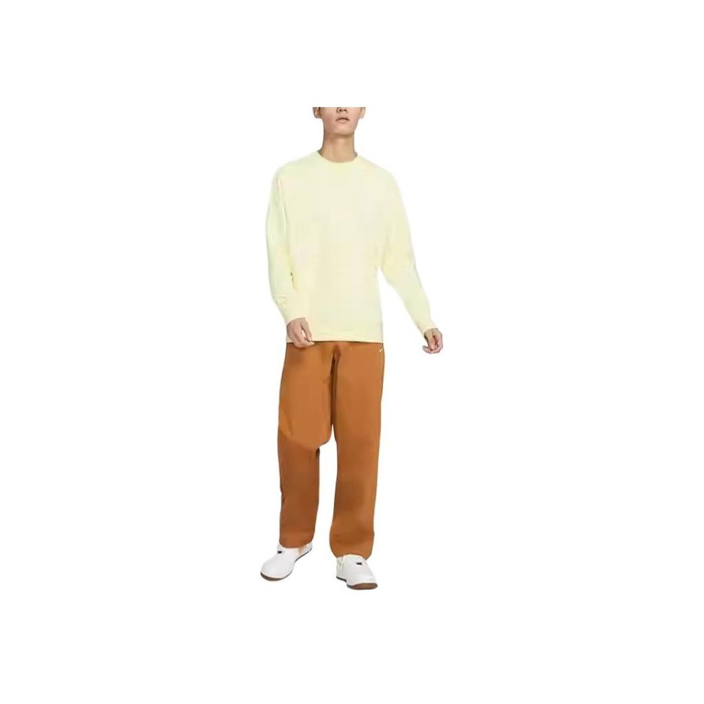 Nike Sportswear Club Fleece Embroidered Logo Crewneck Sweatshirt Men Tops Light-Yellow BV2663-744