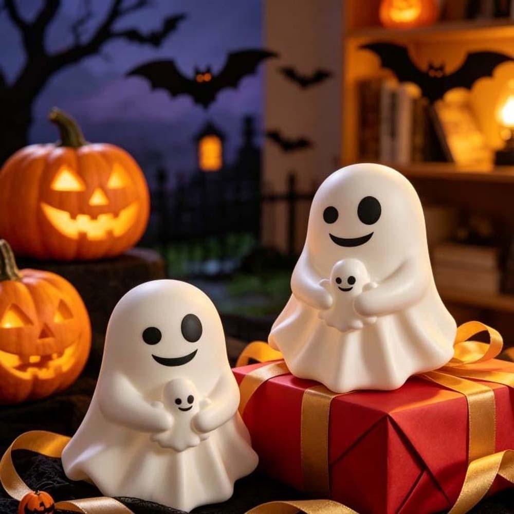 PVC Mini Desk Ornament Cute Expressions Ghost Pen Holder Cute Ghost Figurine Photo Props
