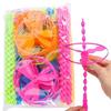 36 Pièces Enfants Extérieur Bambou Libellule Poussée à la Main Jouet Volant Soucoupes Volantes Tortillées Couleurs Assorties Hélicoptères Jouet de Sport en Plastique