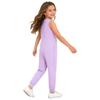 Unisex Kids Adaptive Full Body Jumpsuit Round Neck Sleeveless Solid Color Back Invisible Zipper for Special Needs Care