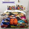 Dragon Ball Super Pattern Bedding,Quilt Set Quilt Cover Pillowcase Home Birthday Gift (1 * Duvet Cover + 2 * Pillowcase, Without Core)
