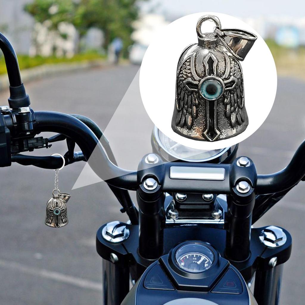 Motorcycle Bell Decor Evil Eye Motorcycle Bell For Luck Riding Safety Alloy Handlebar Accessory Protective Ornament For Dad