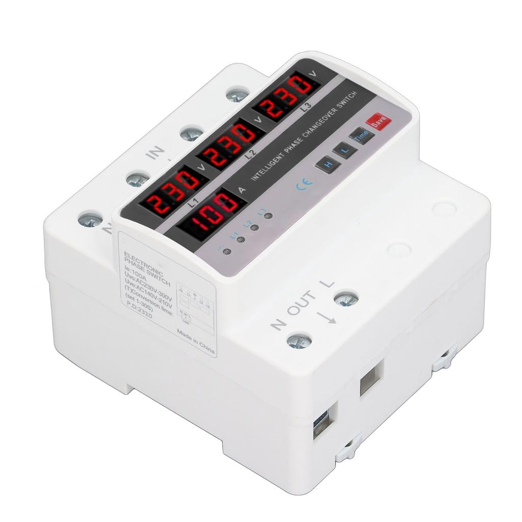 3 Phase Voltage Transfer Switch DIN Rail Mounted Electrical Selector Switch Voltage Current Protection Device AC220V