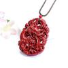 Natürlicher roter Sandstein, doppelseitig geschnitzter Drache-Anhänger für Männer, Schmuck, trendiger Drache, Phoenix, Perlen, Halskette, männlicher Schmuck
