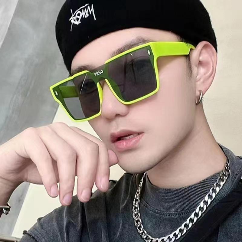 Fashion Sunglasses Women'S Sunglasses Green Integrated Sunglasses Explosion