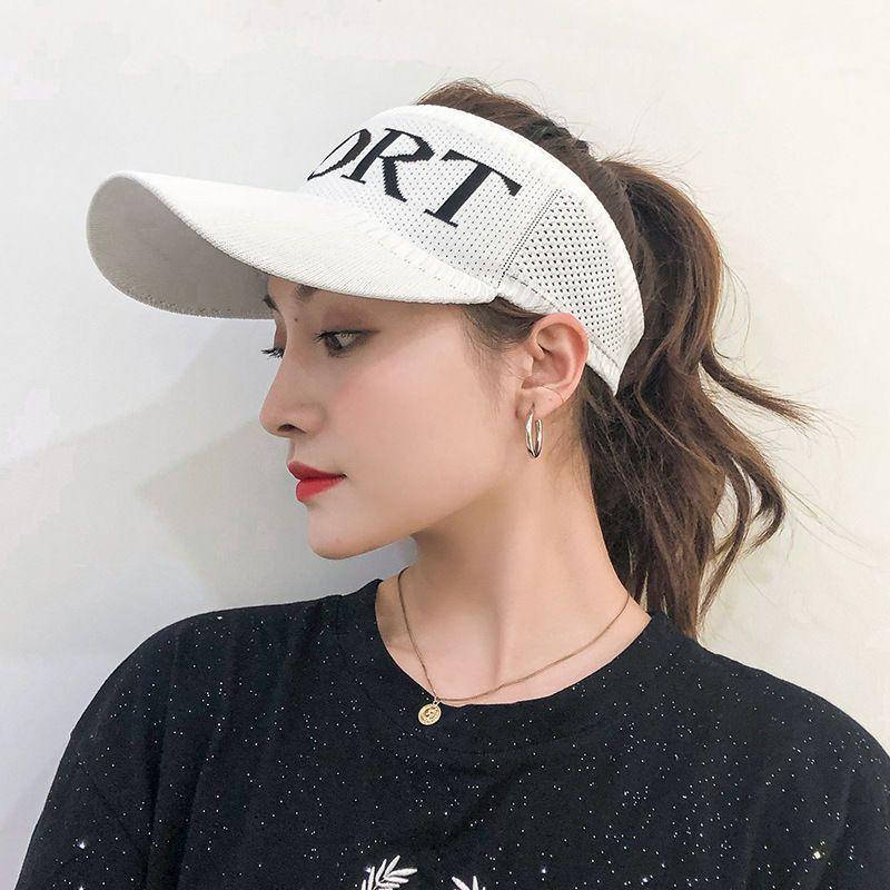 Sun Hat Women'S Summer Face Cover Uv Protection Beach Riding Eaves Sports Sun Empty Top Knitted Sun Protection Hat
