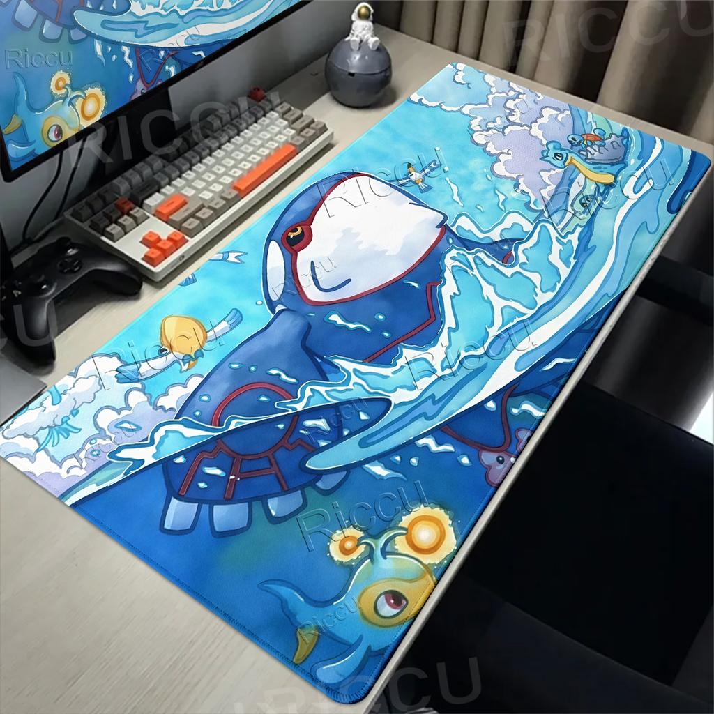 Mouse Pads P-Pokemon Kawaii Kyogre Pattern PC Computer Gaming Accessories Rug Rubber Extended Carpet Gamer Keyboard Non-slip Mat