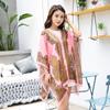 Women's Cashew Print Pearl Beaded Chiffon Scarf - Sun Protection, Extra Large, Thin Beach Towel Wrap