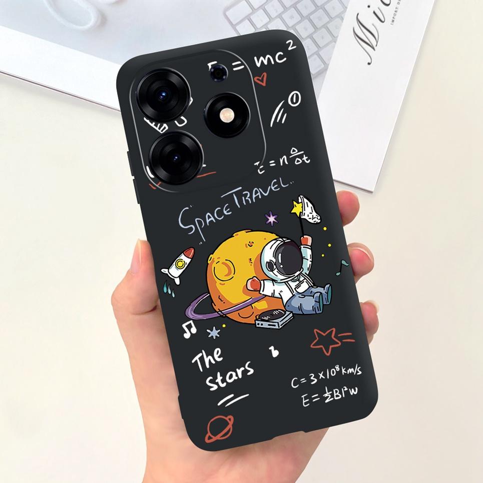 For Tecno Spark 10 Pro 10C Spark 9 Pro 9T Spark 8C Spark 7 Phone Case Black Sky Moon Night Stylish Bumper Shell Liquid Silicone