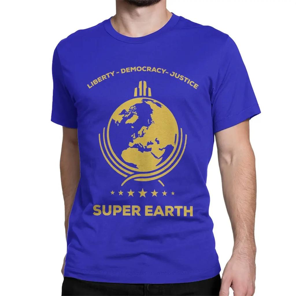 Helldivers Super Earth Tauchen in die Hölle für Männer Frauen T-Shirts Vintage T-Shirts Kurzarm T-Shirts Reine Baumwolle Große Größen Tops