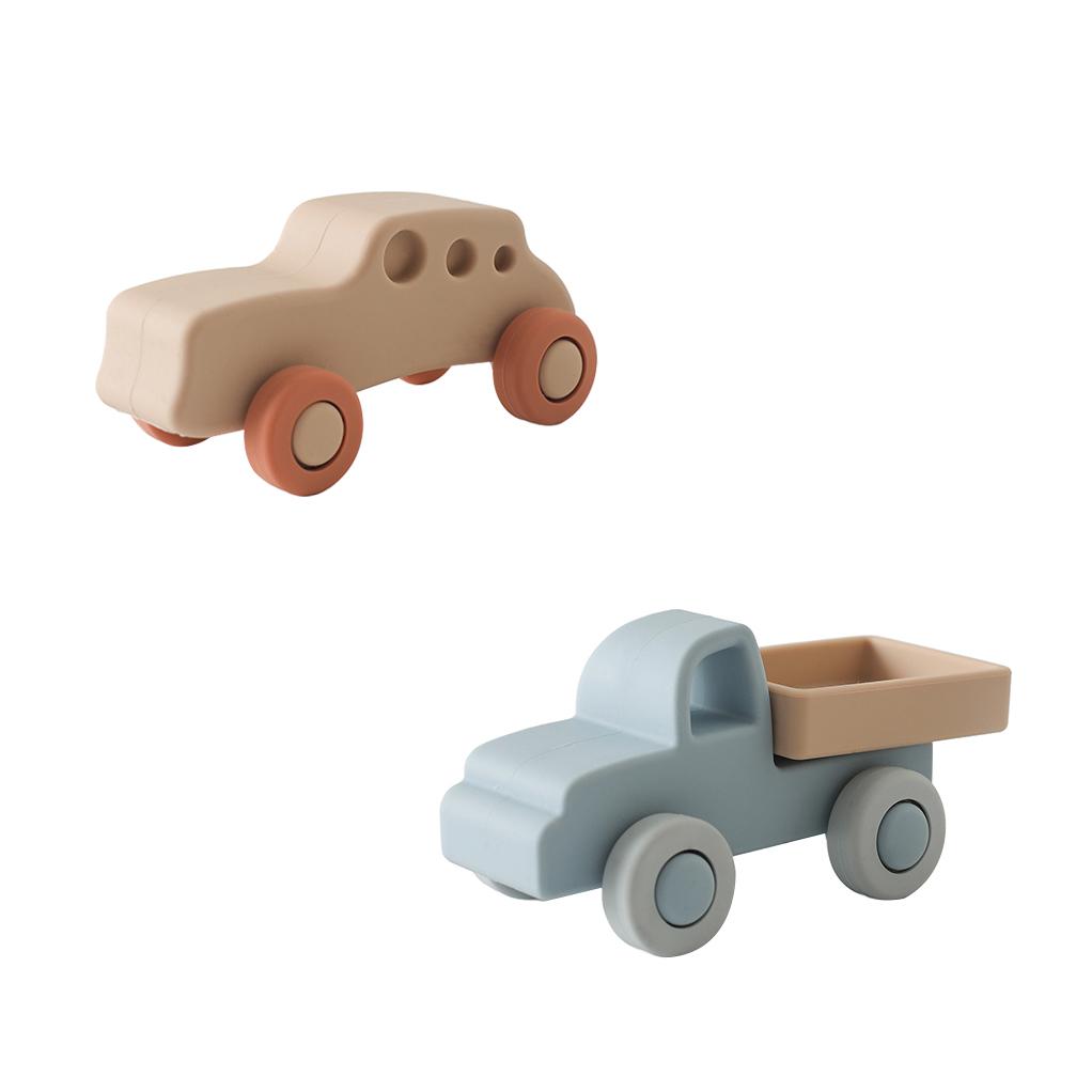 Baby Silicone Car Toys Montessori Baby Things Silicone Baby Teether Toy Car  0 12 Months Newborn Educational Toy Silicone Blocks