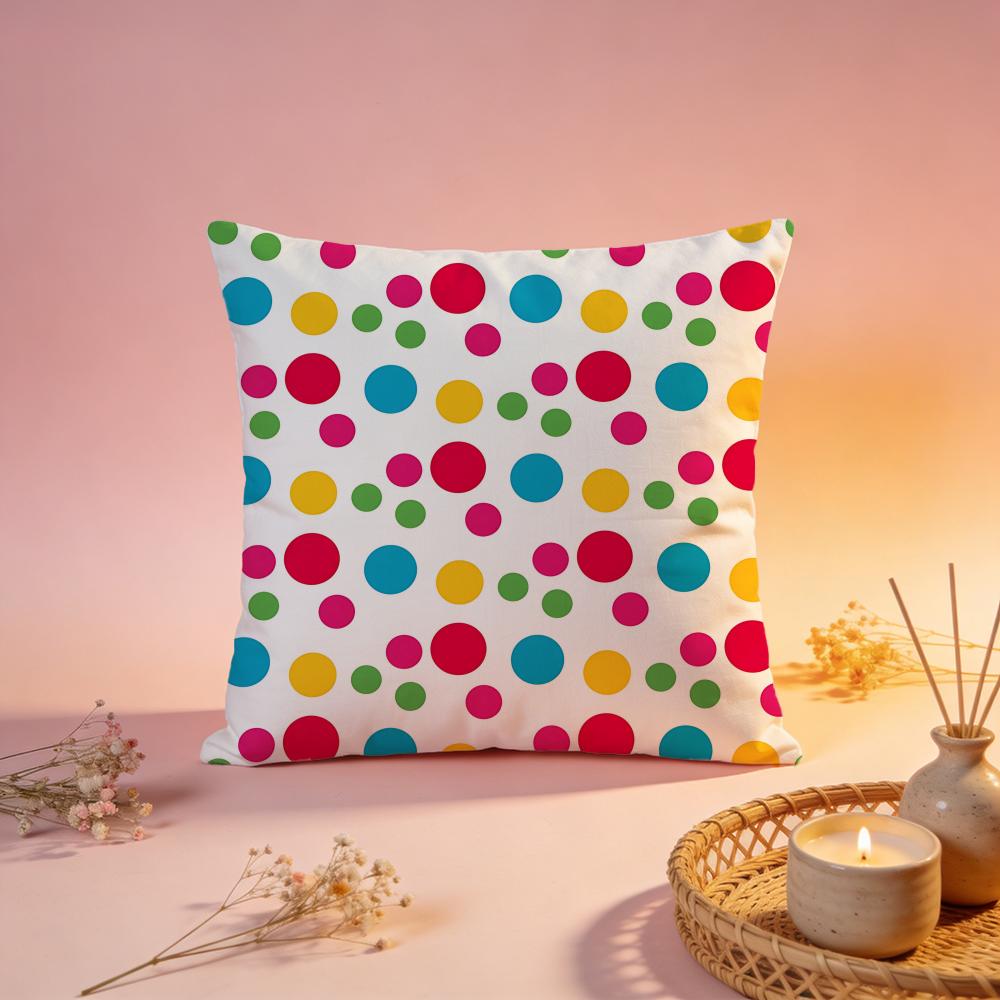 Classic Retro Polka Dot Cushion Cover Comfortable Durable Pillow Cover MultiScene for Home Office Car Sofa