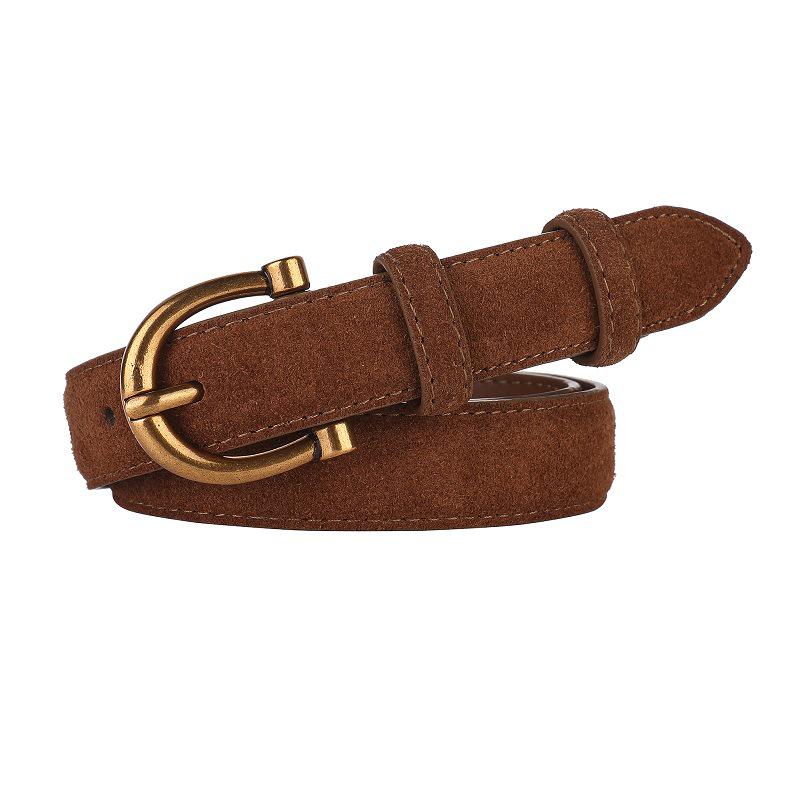 Women's Spring Style Genuine Leather Suede Belt - Versatile, Fashionable, Casual